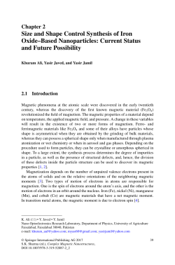 Size and Shape Control Synthesis of Iron Oxide&ndash;Based