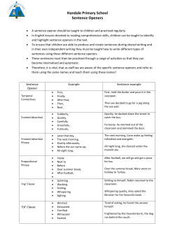 Handale Primary School Sentence Openers