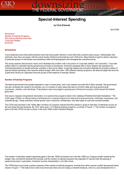 Special-Interest Spending - Downsizing the Federal Government