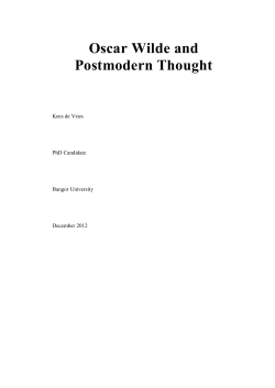 Oscar Wilde and Postmodern Thought