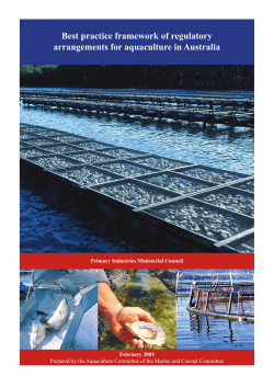 Best practice framework of regulatory arrangements for aquaculture