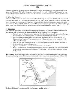 DBQ Africa Before the Arrival of the Europeans
