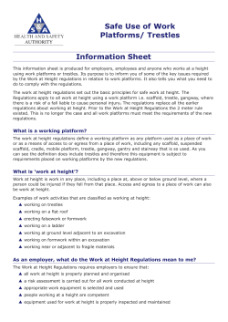 Safe Use of Work Platforms/ Trestles Information Sheet