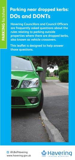 Parking dropped kerbs -DOsDONTS online version