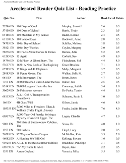 Accelerated Reader Quiz List - Reading Practice