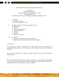 SOLVING NONLINEAR EQUATIONS USING EXCEL Jay Villanueva