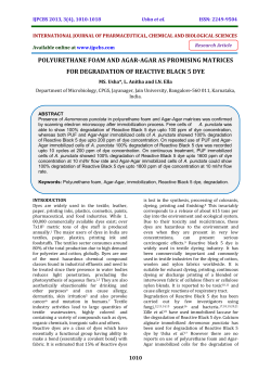 polyurethane foam and agar-agar as promising matrices for