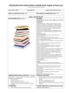 English 10 Advanced - Woodland Hills School District