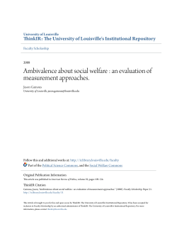 Ambivalence about social welfare : an evaluation of