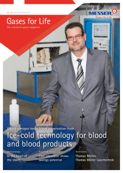 Gases for Life Ice-cold technology for blood and blood products