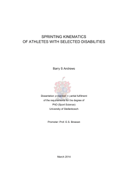 sprinting kinematics of athletes with selected disabilities