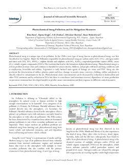 Photochemical Smog Pollution and Its Mitigation