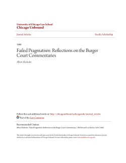 Failed Pragmatism: Reflections on the Burger