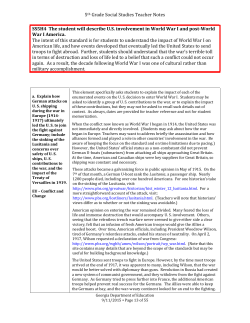 5th Grade Social Studies Teacher Notes SS5H4 The student will
