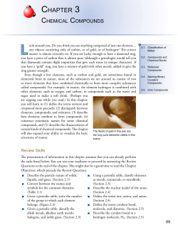 Chapter 3 - An Introduction to Chemistry: Chemical Compounds