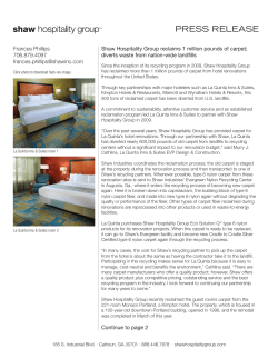 PRESS RELEASE - Shaw Hospitality