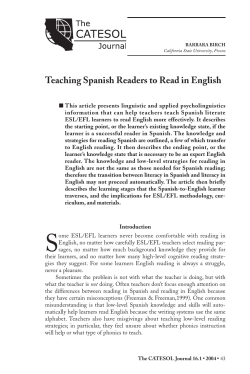 Teaching Spanish Readers to Read in English