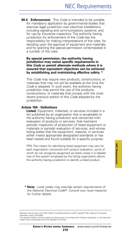 NEC Requirements - Cooper Industries