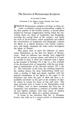 The Sources of Romanesque Sculpture