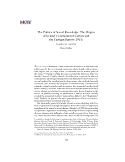 The Politics of Sexual Knowledge: The Origins of