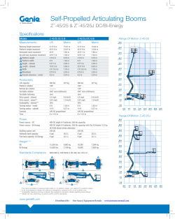 Genie Z-45/25 Specifications - One Source Equipment Rentals