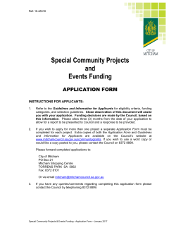 Community Development Grants - Special Grants Application Form
