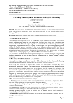Arousing Metacognitive Awareness in English Listening