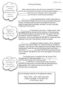 First day at University