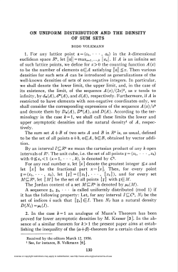 ON UNIFORM DISTRIBUTION AND THE DENSITY OF SUM SETS 130