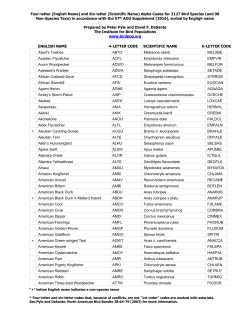 Alpha Codes - The Institute for Bird Populations