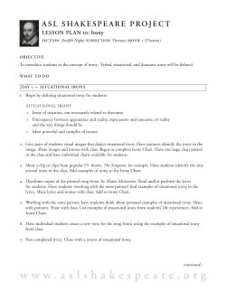 Irony - ASL Shakespeare