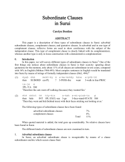 Subordinate Clauses in Surui