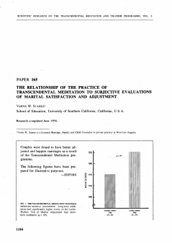 the relationship of the practice of transcendental meditation to