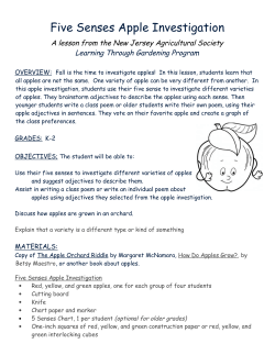 Five Senses Apple Investigation - New Jersey Agricultural Society