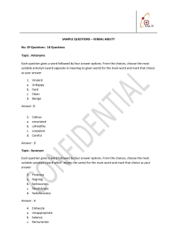 NSE.IT Sample Questions -Verbal Ability