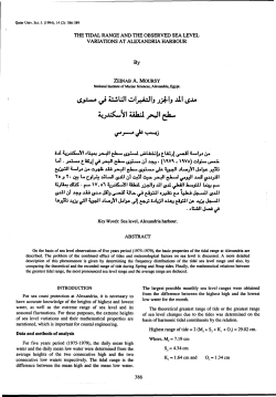 The tidal range and the observed sea level variations at alexandria