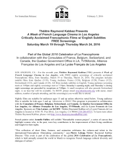 Th&eacute;&acirc;tre Raymond Kabbaz Presents A Week of French Language