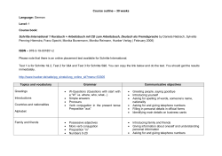 Course outline &ndash; 30 weeks Language: German Level: 1 Course