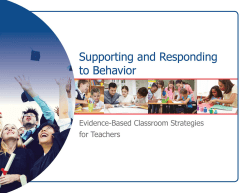 Supporting and Responding to Behavior