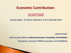 Economic Contribution - Department of Environmental Affairs