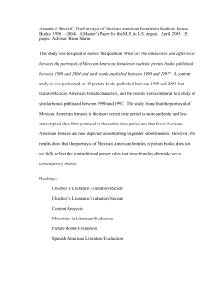 The Portrayal of Mexican American Females in Realistic Picture Books