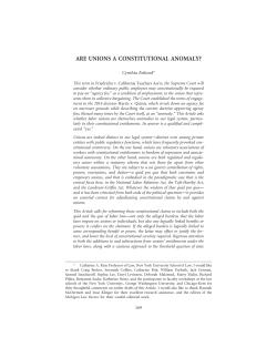 Are Unions a Constitutional Anomaly?