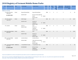 2010 Mobile Home Park Registry - Vermont Affordable Housing