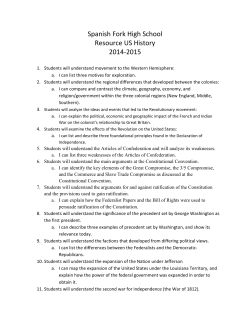 Spanish Fork High School Resource US History 2014-2015