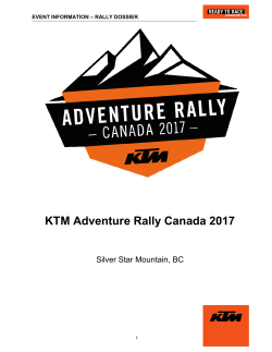 Event information (pdf download) - KTM Canada Adventure Rally 2017