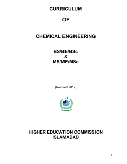 curriculum of chemical engineering