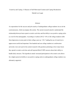 Creativity and Coping: A Measure of Self