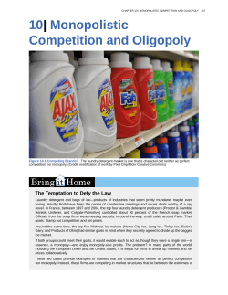 10# Monopolistic Competition and Oligopoly