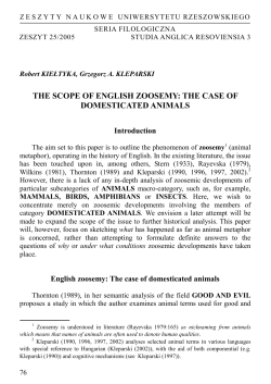 the scope of english zoosemy