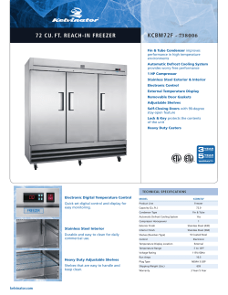 72 CU. FT. REACH-IN FREEZER KCBM72F